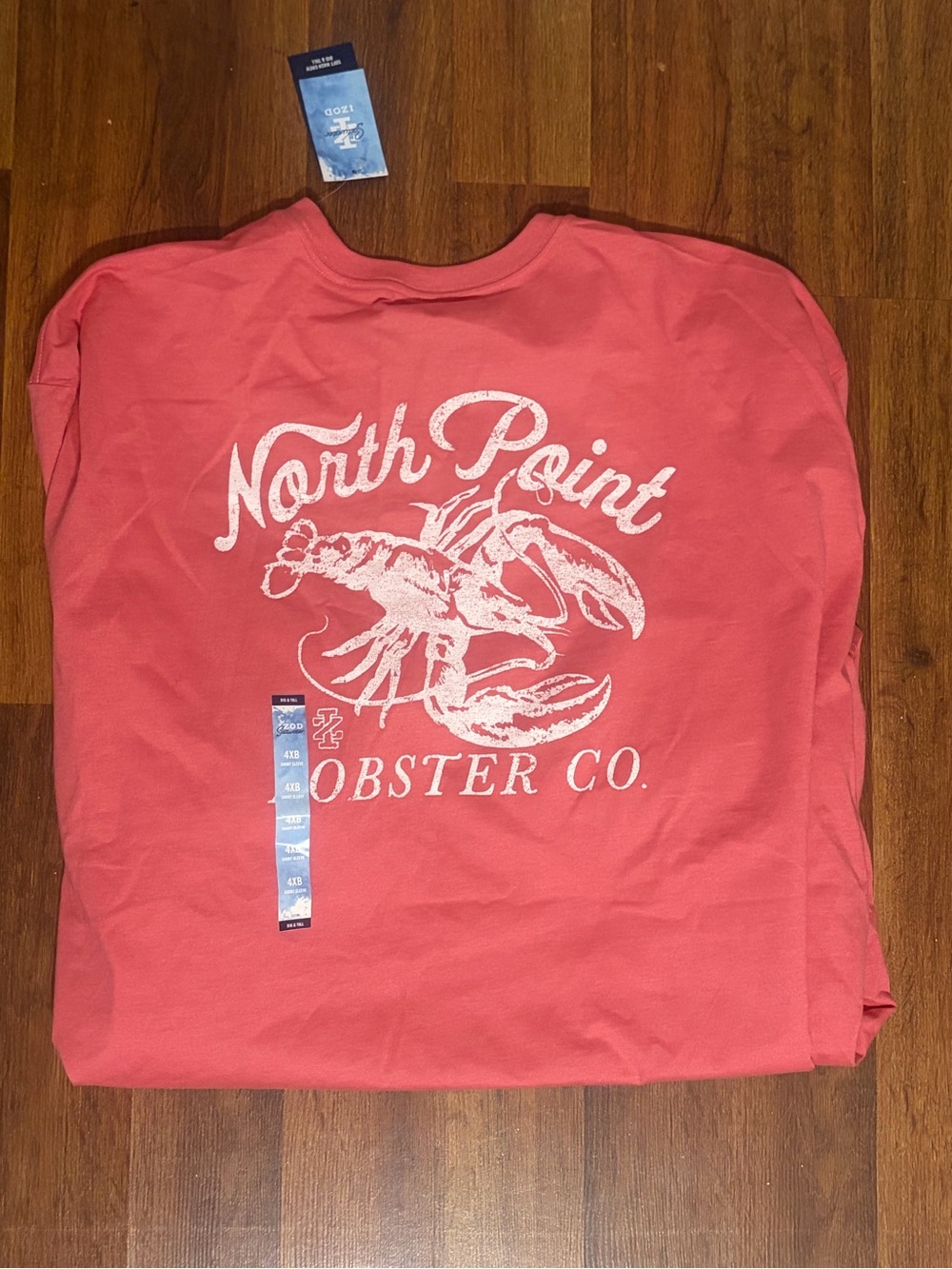 Izod Men’s Coral Short Sleeve Graphic Pocket Tee - Picture 4 of 4